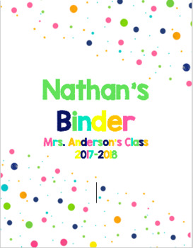 Preview of Student Binder Cover (Editable)