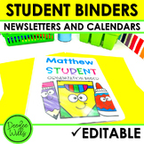 Student Binder Covers, Newsletter Templates, and Calendars