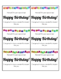 Student Birthday Cards