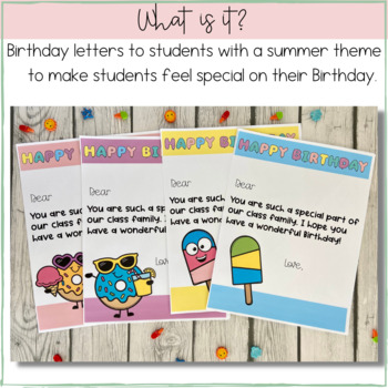 Student Birthday Letters for Summer Birthdays by Live Teach Mom | TPT