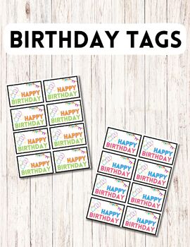 Student Birthday Tags, Colorful, Boy and Girl, Small Gift tags by emma ...