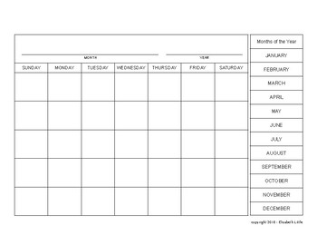 Student Blank Calendar by Elizabeth Little | TPT