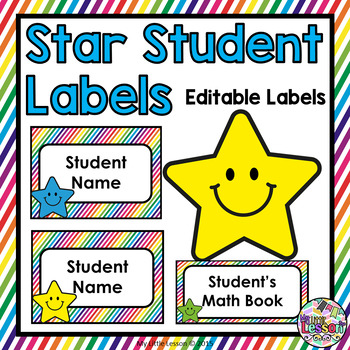 Student Labels And Name s Editable By My Little Lesson Tpt