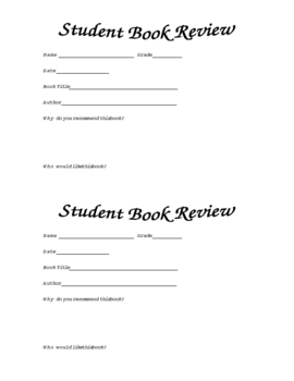 online student book reviews