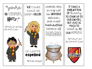 harry potter quotes student bookmarks by going fourth in literacy