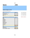 Student Budget Excel Activity! (LIFE BUDGETING)