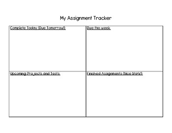 Preview of Student Calendar/Assignment Tracker