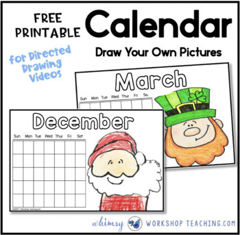 Preview of FREE Student Made Calendar with 50 FREE Seasonal Directed Drawing Videos