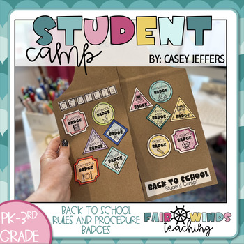 Preview of Student Camp for Back to School Rules and Procedures - Badges