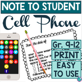 Student Cell Phone Notes Teacher Student Communication Too