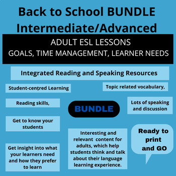 Preview of Student Centred, Back to School BUNDLE for Adult ESL Students