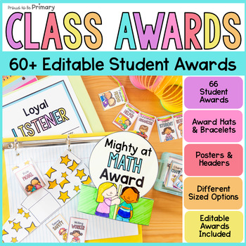 Preview of End of Year Superlatives Class Awards - Editable Student Certificates & Hats