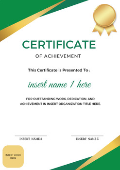 Preview of Student Certificate of Achievement