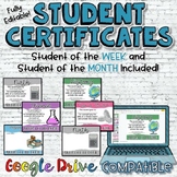Student Certificates-Student of Week & Month EDITABLE - Di