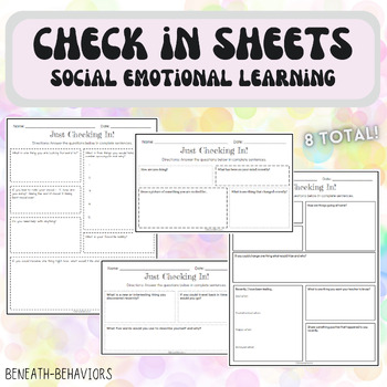 Preview of Student Check In Worksheets: Social Emotional Learning: Independent