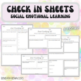 Student Check In Worksheets: Social Emotional Learning: In