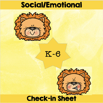 Preview of Student Check-in Sheet Social/Emotional/Mental Health Sample