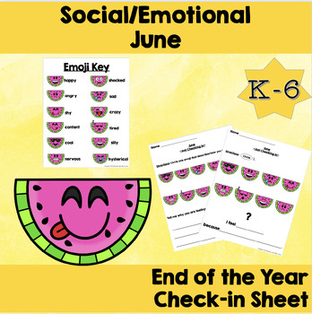 Preview of Student Check-in Social, Emotional, Mental Health End of the Year No Prep Easel