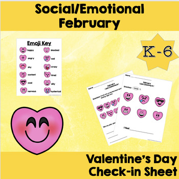 Preview of Student Check-in Social, Emotional, Mental Health Valentine's Day No Prep Easel