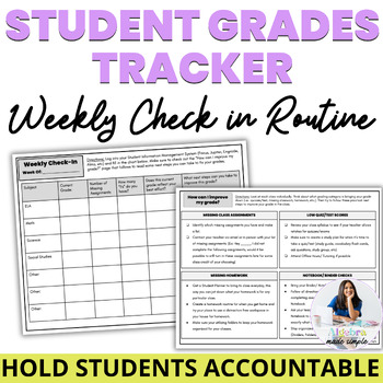 Preview of Student Check in Weekly Routine to Evaluate Grades Progress Report Conference