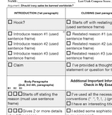 Student Checklist for Argumentative Essay (5 paragraphs)
