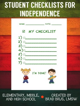 Preview of Student Checklists for Independence -  K-12