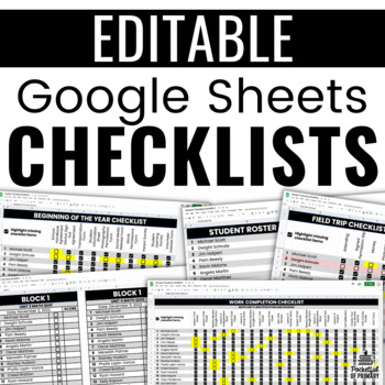 Preview of Student Checklists Google Sheets Template | EDITABLE + CLICKABLE