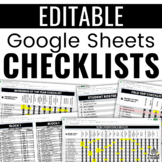 Student Checklists Google Sheets Template | EDITABLE + CLICKABLE