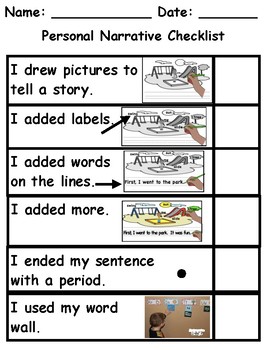 Preview of Student Child Friendly Picture Writing Editing Checklist TC Teachers College