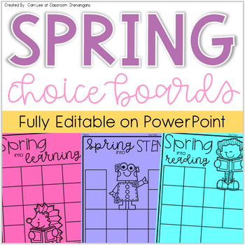 Preview of Student Choice Boards: Spring Edition {EDITABLE on PowerPoint}