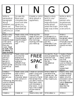 Student Choice Language BINGO by WorkOfHeart Resources | TPT