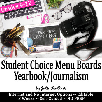 Preview of Student Choice Menu Boards, Yearbook/Journalism