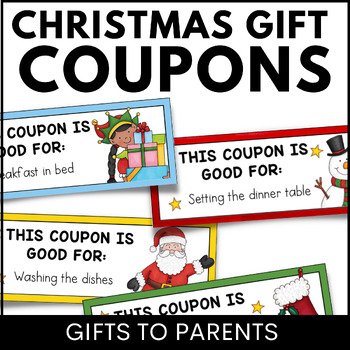 Preview of Student Christmas Gifts to Parents - Editable Christmas Coupons and Wallet Craft