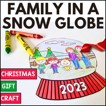 Preview of Student Christmas Gifts to Parents - Family in a Snow Globe Craft Ornament