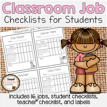 Preview of Classroom Jobs Checklists & Labels