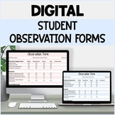 Student & Classroom Observation Form Digital - RTI, MTSS, 