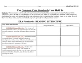 Student Common Core Standards - A Checklist for Metacognition