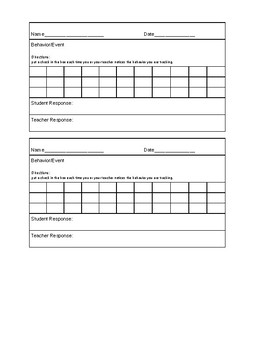 Preview of Student-completed Behavior Monitoring Checklist