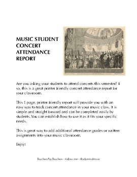 Preview of Music Student Concert Attendance Report