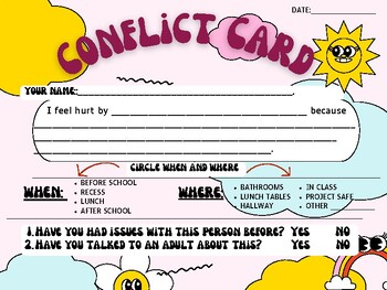 Preview of Student Conflict Card