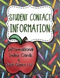 Student Contact Information