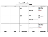 Student Contact Information form (editable)