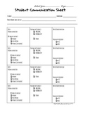 Student Contact or Communication Sheet for Logs