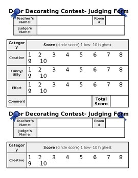 Preview of Student Contest Judging Form