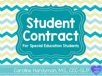 Preview of Student Contract: for special education