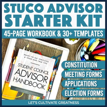Preview of Student Council Advisor Notebook - Application Election Constitution Templates