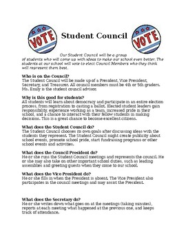 Preview of Student Council - An Informational Letter to Students and Families (EDITABLE)