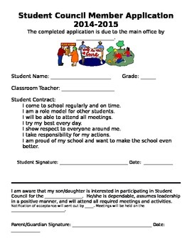 Preview of Student Council Application