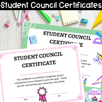 Preview of Student Council Certificates