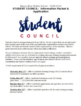 Preview of Student Council Club Constitution & Bylaws